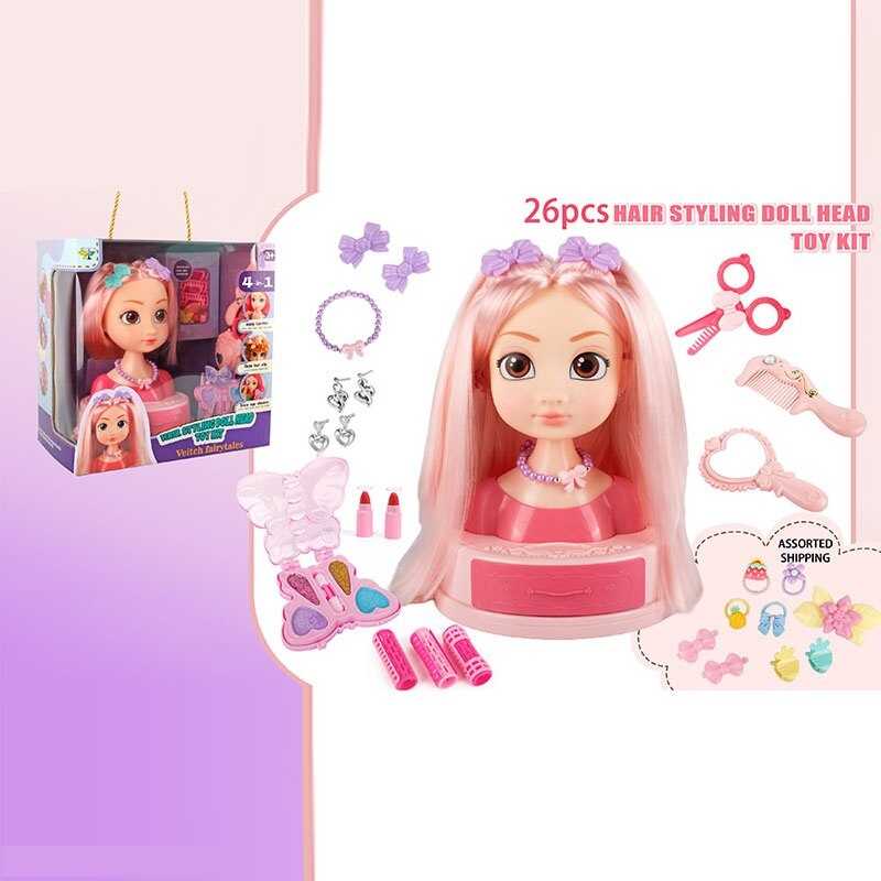 Манекен для зачісок SR 002 (18/2) косметика, перукарські інструменти, заколки, резинки, в коробці