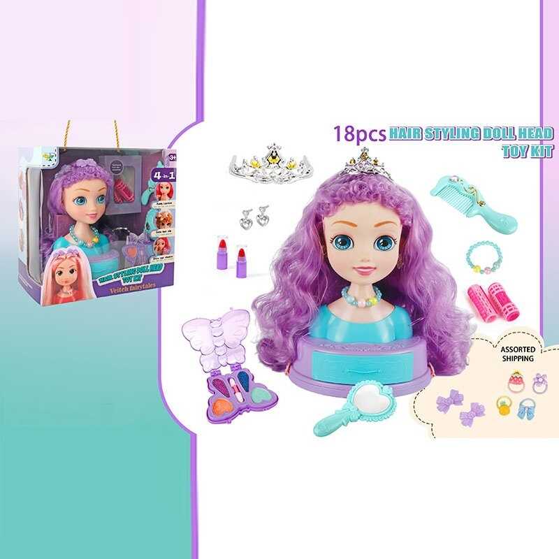 Манекен для зачісок SR 006 (18/2) косметика, перукарські інструменти, заколки, резинки, в коробці