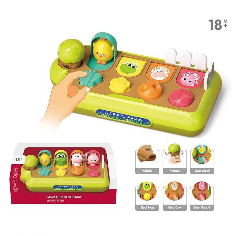 Логічна гра YL 369 A (24) розмір 29х15х10 см, тваринки у віконечках, свисток, в коробці