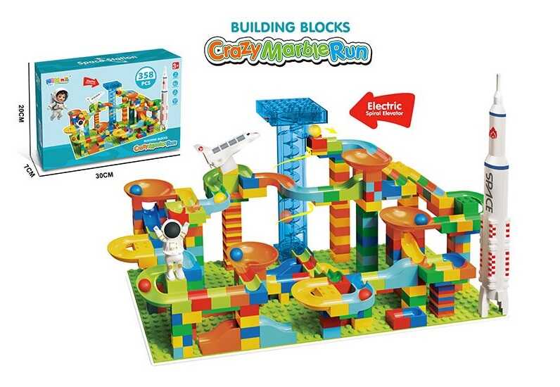 Конструктор NKT 374 (48) 358 елементів, великі деталі, кульки, автоматичний підіймач, на батарейках, в коробці