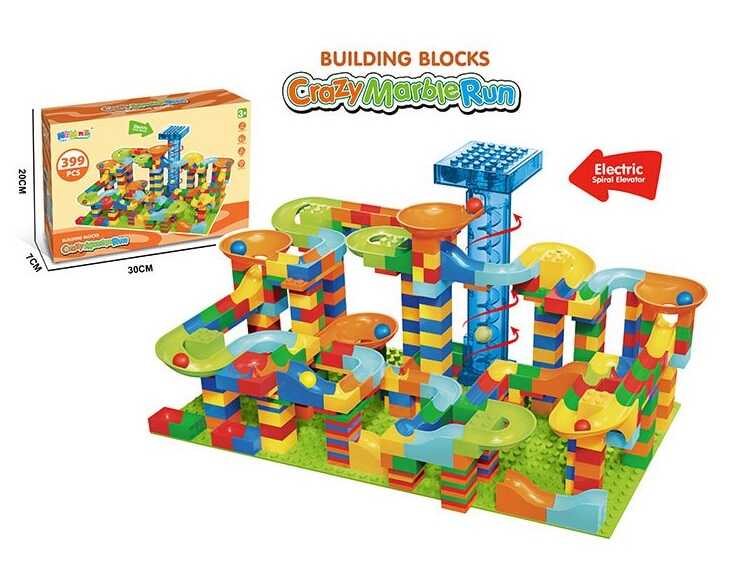 Конструктор NKT 375 (48) 399 елементів, великі деталі, кульки, автоматичний підіймач, на батарейках, в коробці