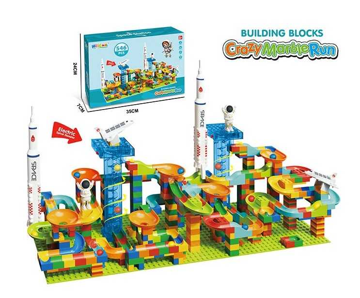 Конструктор NKT 376 (36) 546 елементів, великі деталі, кульки, 2 автоматичні підіймачі, на батарейках, в коробці