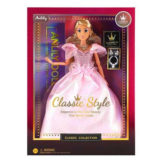 Лялька 616538 (24) висота 30 см, шарнірні суглоби, знімний одяг та взуття, 2 кольє, 2 пари сережок, в коробці