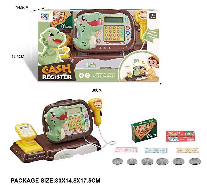 Касовий апарат KDL 888-49 (48/2)  розмір:26х12.5х15 см, сканер, калькулятор, висувний ящик, звук, купюри, монети, картка, підсвічування, в коробці