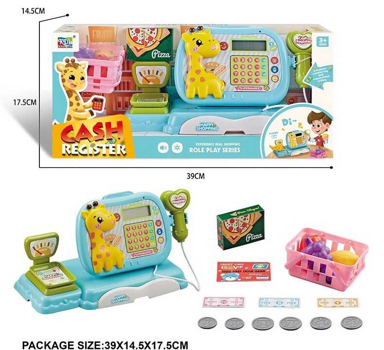 Касовий апарат KDL 888-52 (36/2) розмір:26х12.5х15 см, сканер, калькулятор, висувний ящик, ваги, підсвічування, звук, купюри,  в коробці