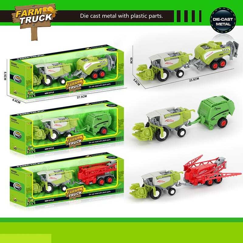 Комбайн 955-236 (144/2) 3 види,причіп, розмір: 25.5х5.8х6 см, металопластик, інерція, рухомі елементи, в коробці, ВИДАЄТЬСЯ МІКС ВИДІВ