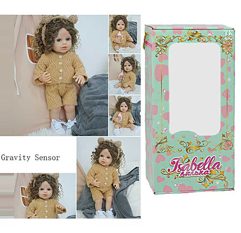 Лялька QM 24079 (12) "TK Group", функціональна, висота: 50 см, датчик руху, звуки: сміх, плач, засинає, гумова, імітація скляних очей, в коробці