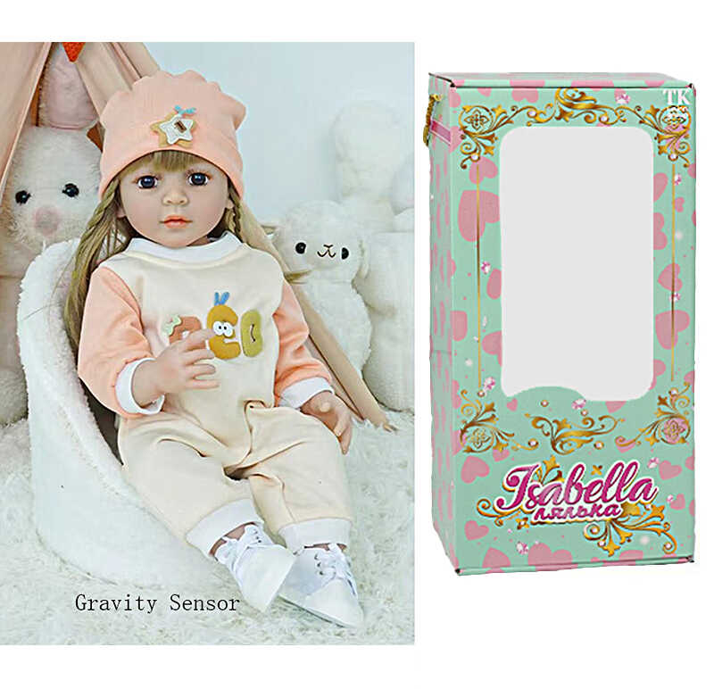 Лялька QM 24092 (12) "TK Group", функціональна, висота: 50 см, датчик руху, звуки: сміх, плач, засинає, гумова, імітація скляних очей, в коробці