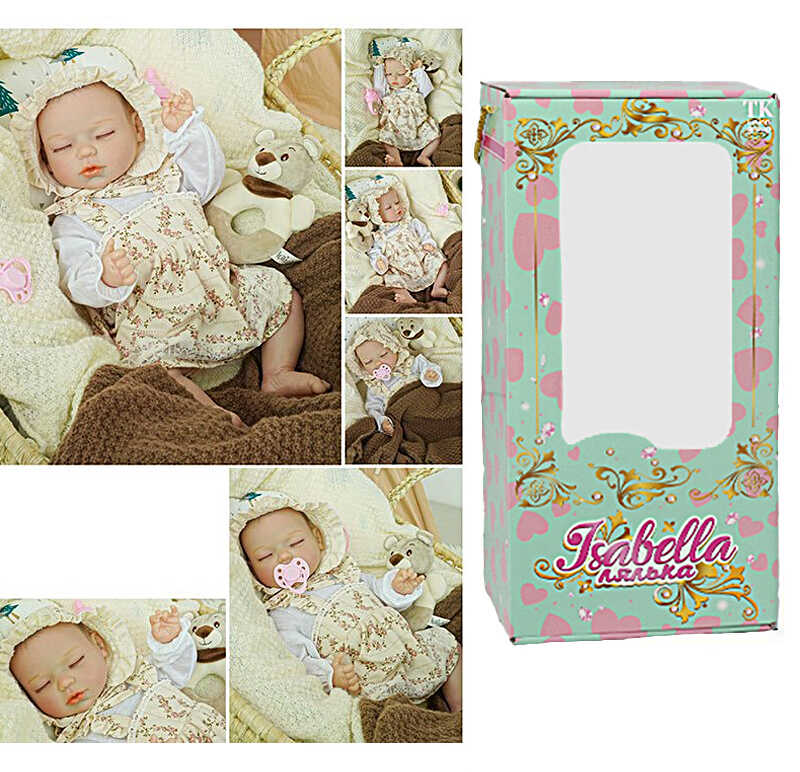 Пупс QM 24058 (12) "TK Group", функціональний, датчик руху, звуки: сміх, плач, засинає, висота: 42 см, гумовий, пустушка, пляшечка, памперс, в коробці