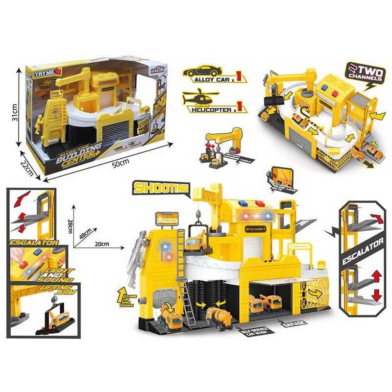 Парковка 660 S-28 (8/2) трек, механічний підіймач, світло,звуки,рухомі елементи,металопластикова машинка та гелікоптер,механічний кран,в коробці