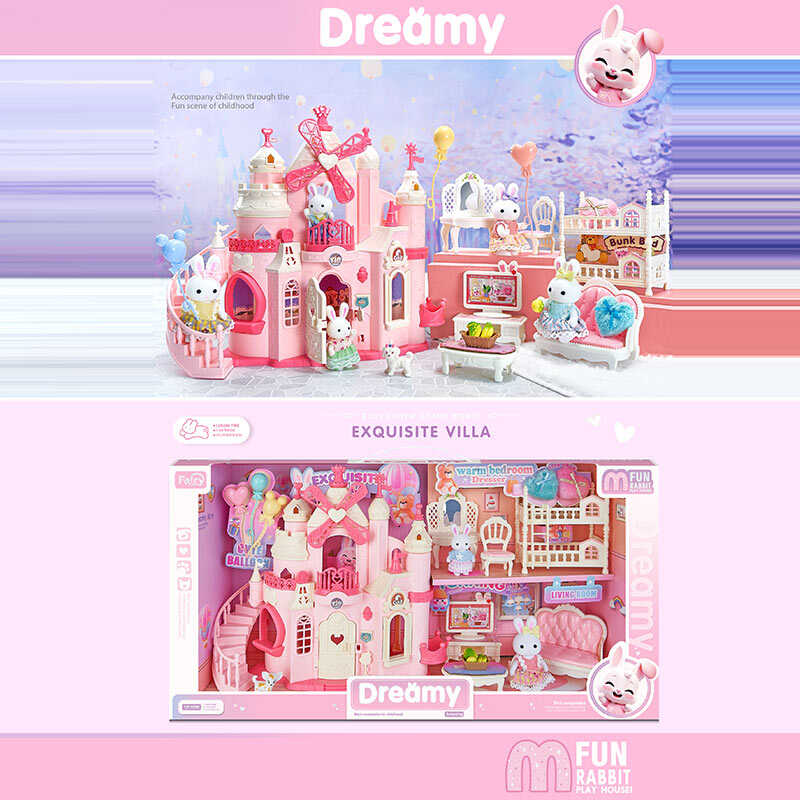 Будиночок 6689 A (6) 2 флоксові фігурки, 2 поверхи, меблі, аксесуари, в коробці