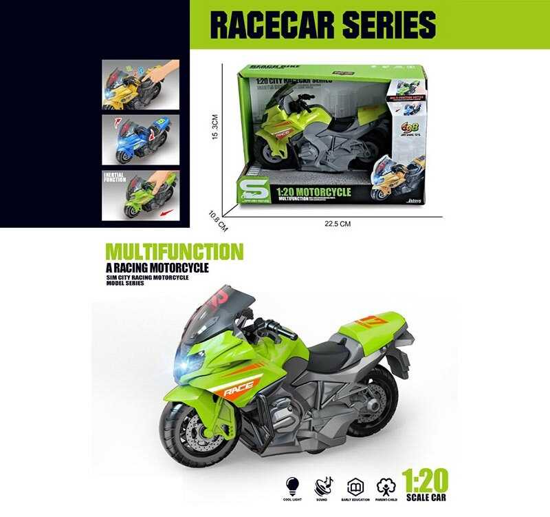 Мотоцикл JS 194 (72/2) світло, звук, інерція, кермо повертається, масштаб 1:20, в коробці