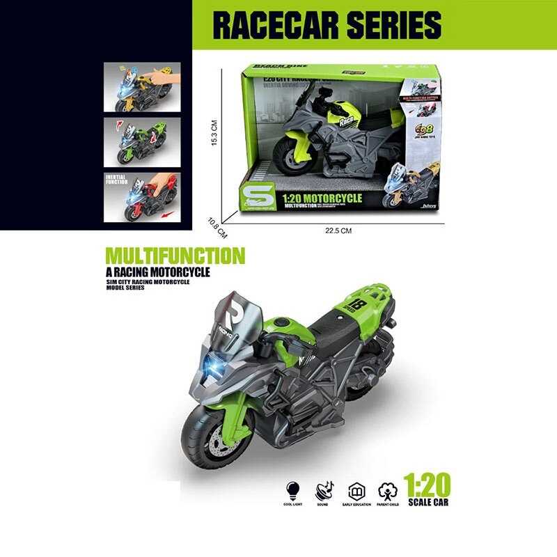 Мотоцикл JS 196 (72/2) світло, звук, інерція, кермо повертається, масштаб 1:20, в коробці