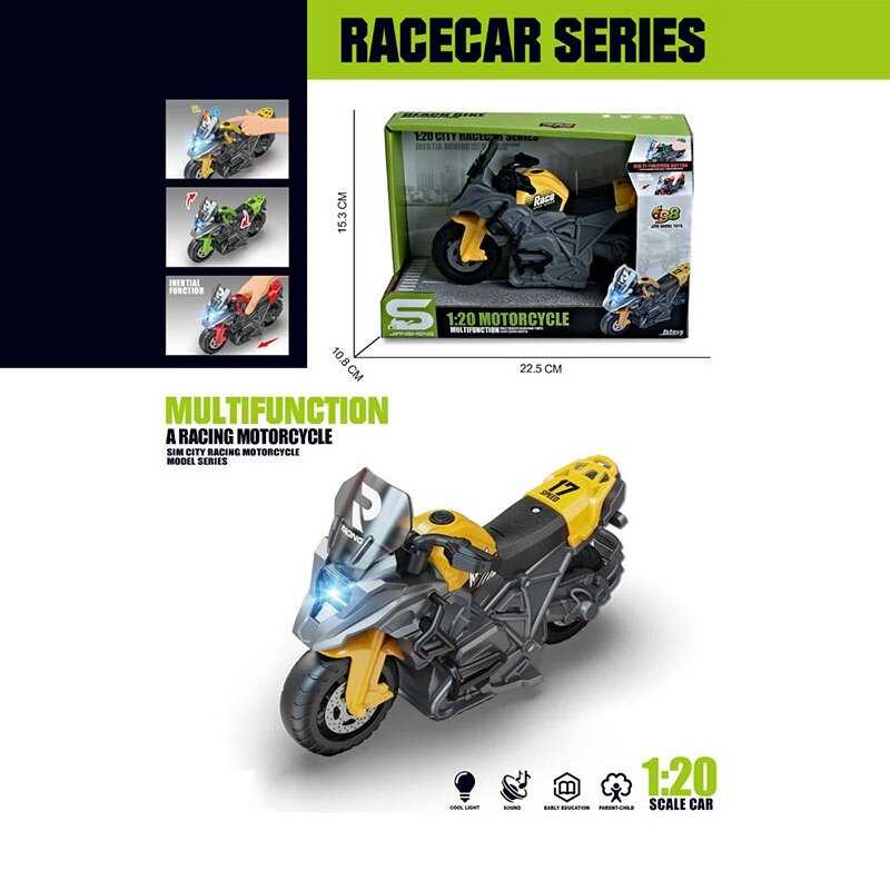 Мотоцикл JS 196 A (72/2) світло, звук, інерція, кермо повертається, масштаб 1:20, в коробці