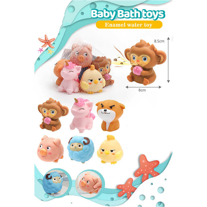 Гра для ванни P 599-102 (60) “Тварини”, 6 штук, гума, в сітці