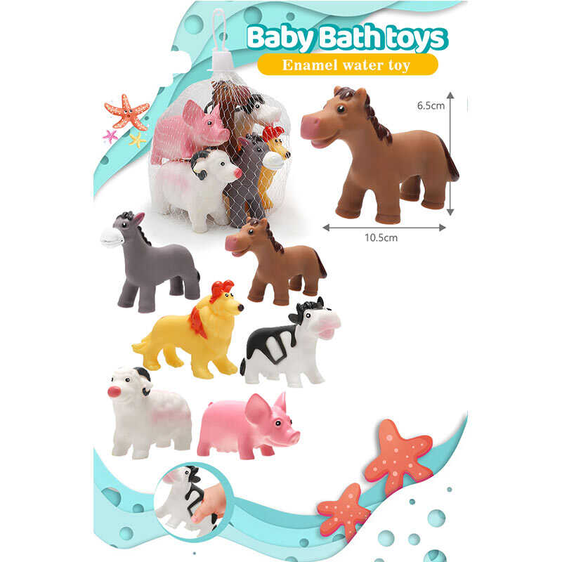 Гра для ванни P 599-110 (168) “Тваринки”, 6 штук, гума, в сітці