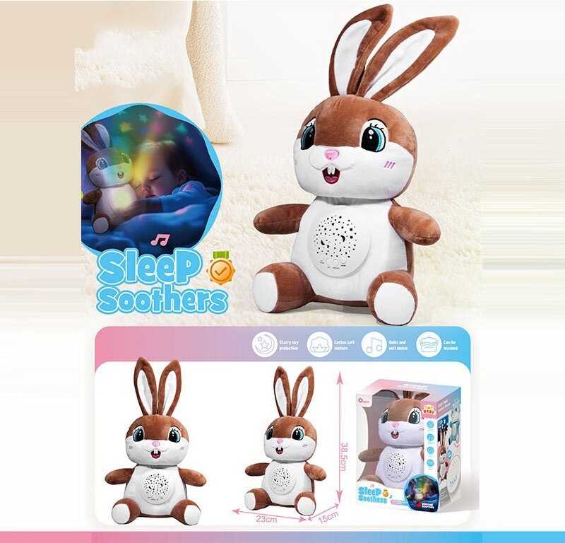 Нічник KC 12 (24) "Зайченя", звуки природи, мелодії, підсвічування, регулювання гучності, в коробці