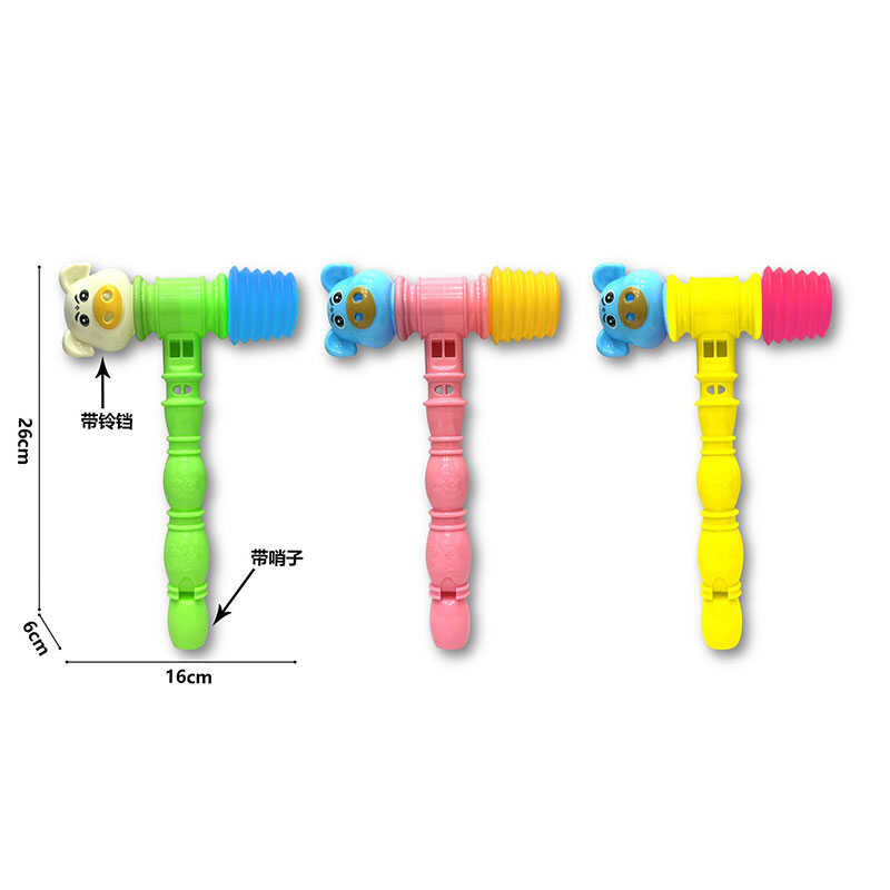 Молоточок 586-5 (360/2) 3 види, брязкальце, пискавка, свисток, у сітці,  ВИДАЄТЬСЯ ТІЛЬКИ МІКС ВИДІВ