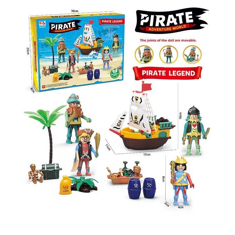Набір піратів 0816-9 (36) 4 фігурки, корабель, муляжі оточення, аксесуари, в коробці