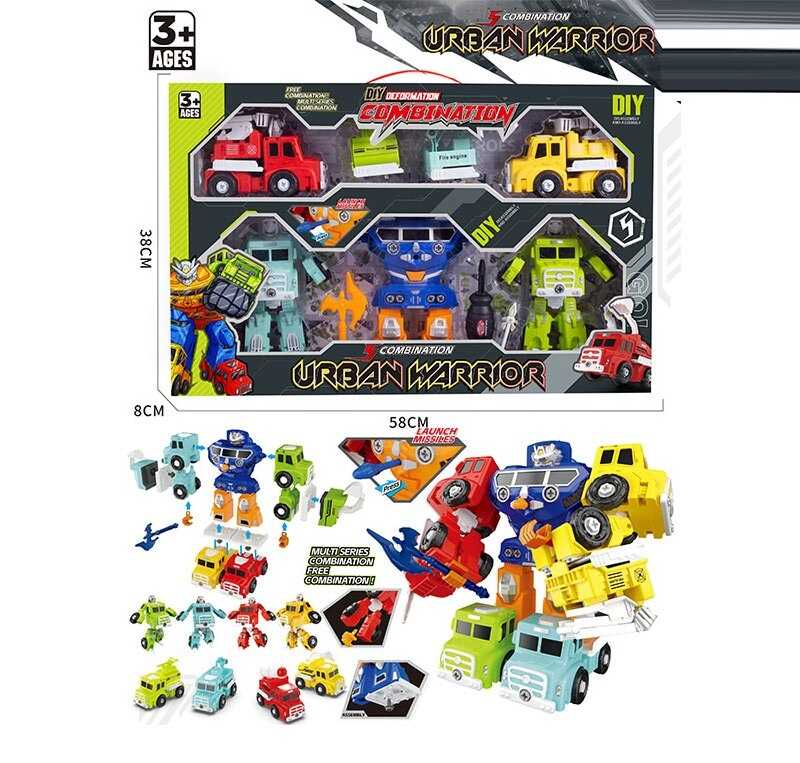 Набір трансформерів 606 C-201 (20) 4 трансформери, збираються в одного робота, зброя, в коробці