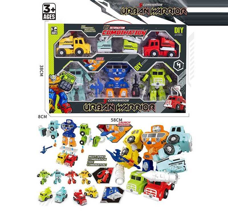 Набір трансформерів 606 C-204 (20) 4 трансформери, збираються в одного робота, зброя, в коробці