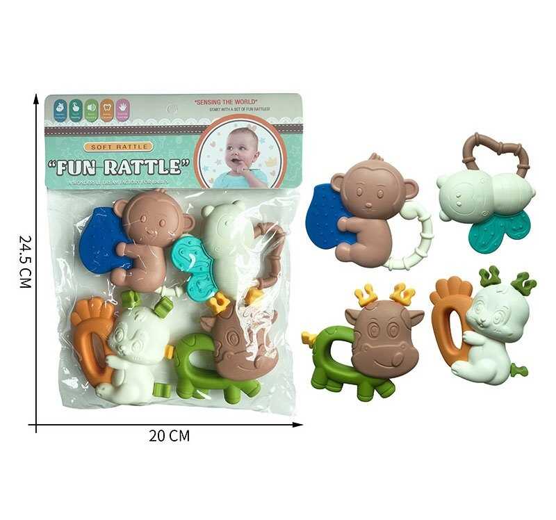  Набір брязкалець JHD 230 (180/2) 4 штуки, гумові елементи, в пакеті