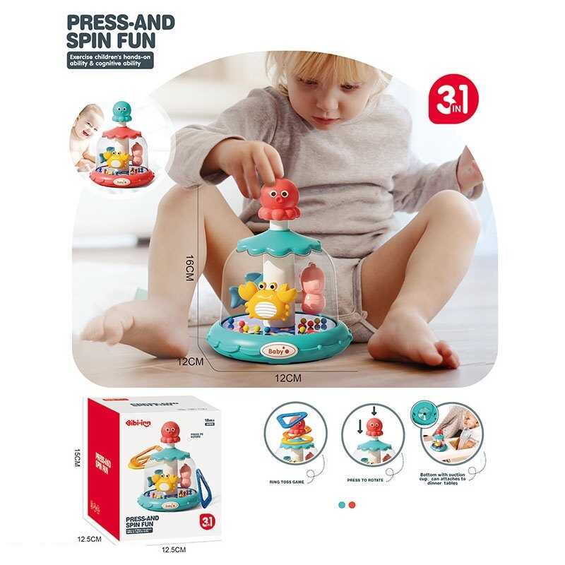 Дзиґа 6238 (60) "Морські мешканці", механічний принцип роботи, геометричні фігурки, присоска, в коробці