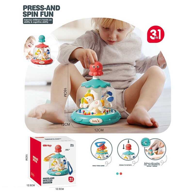 Дзиґа 6237 (60) "Поні", механічний принцип роботи, геометричні фігурки, присоска, в коробці