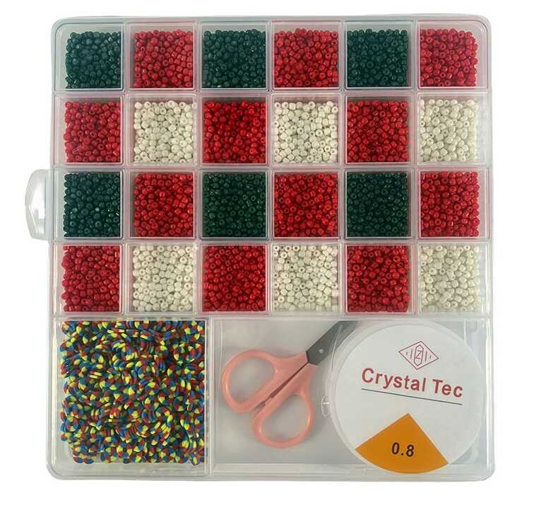 Набір бісеру 3100 H1 (120) ліска, ножиці, в боксі