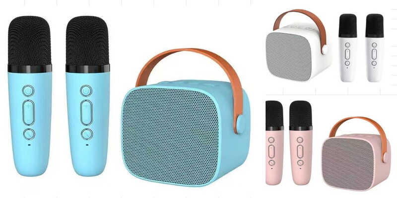 Караоке C 72966 (40) 2 мікрофони,акумулятор, Bluetooth, слот TF-Card, type-С, AUX-роз’єм, зміна голосу, в коробці, МІКС ВИДІВ