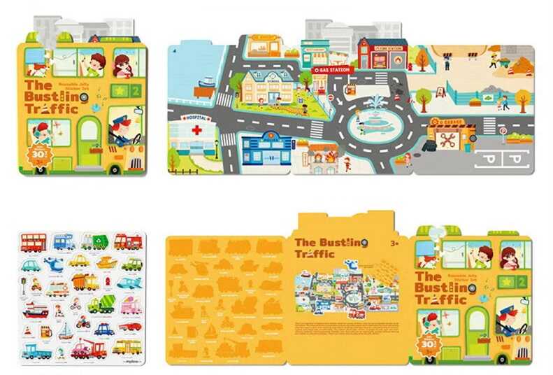 Логічна книжка C 75334 (120) ”Транспорт”, 30 наліпок, фон, підписи англійською та китайською мовами, в пакеті 