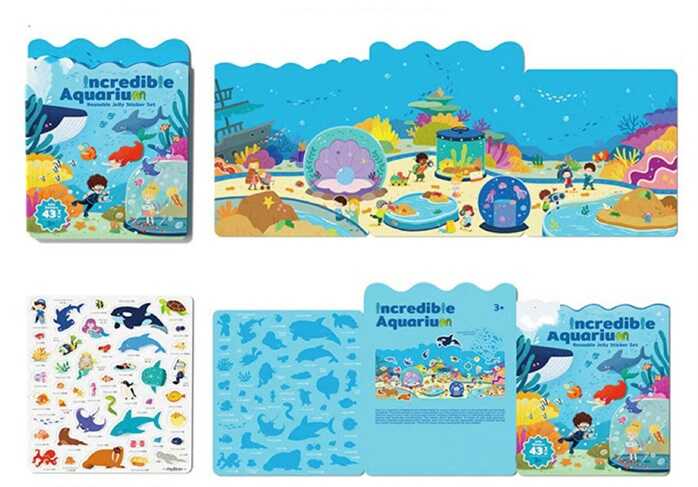 Логічна книжка C 75335 (120) “Морські жителі”, 43 наліпки, фон, підписи англійською та китайською мовами, в пакеті 