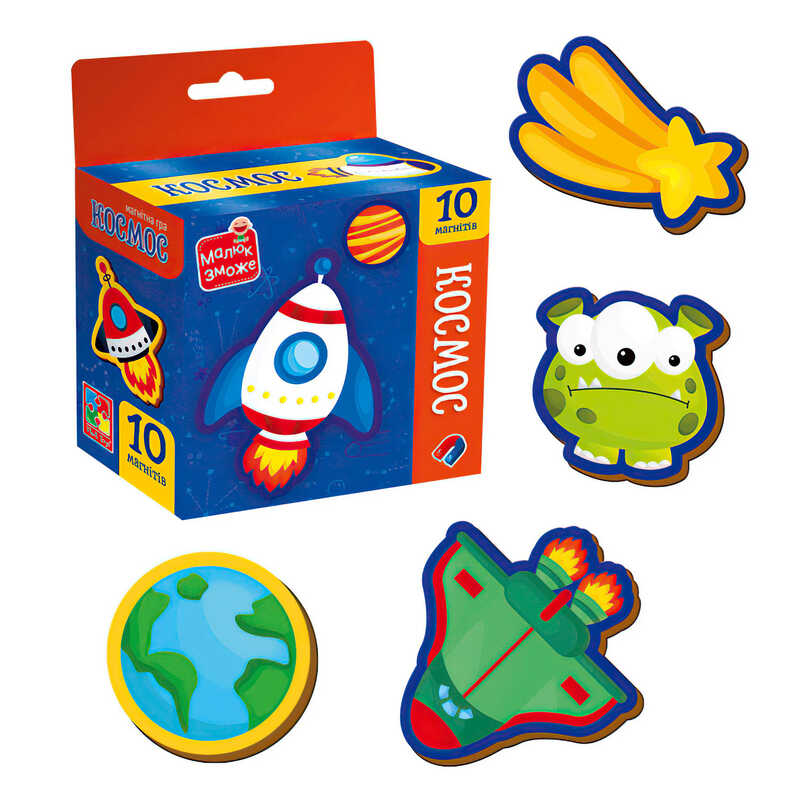 гр Набір магнітів "Космос" VT3106-34 (30) "Vladi Toys", 10 магнітів, в коробці 