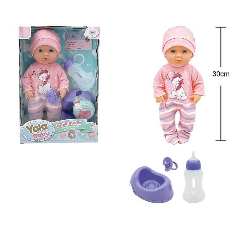Пупс YL 2530 A-A (36) висота 30 см, п`є з пляшечки, ходить на горщик, знімний одяг, аксесуари, в коробці