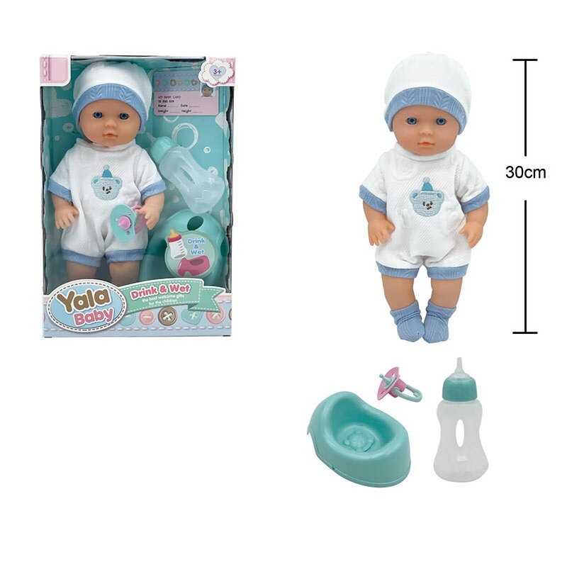 Пупс YL 2530 A-F (36) висота 30 см, п`є з пляшечки, ходить на горщик, знімний одяг, аксесуари, в коробці
