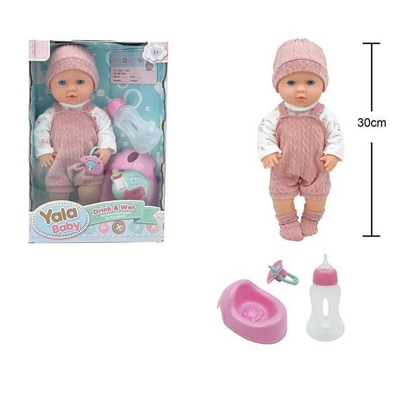 Пупс YL 2530 A-H (36) висота 30 см, п`є з пляшечки, ходить на горщик, знімний одяг, аксесуари, в коробці