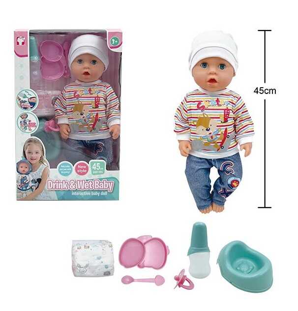 Пупс BL 251 K (12) висота 45 см, п`є з пляшечки, ходить на горщик, заплющує очі, знімний одяг, аксесуари, в коробці