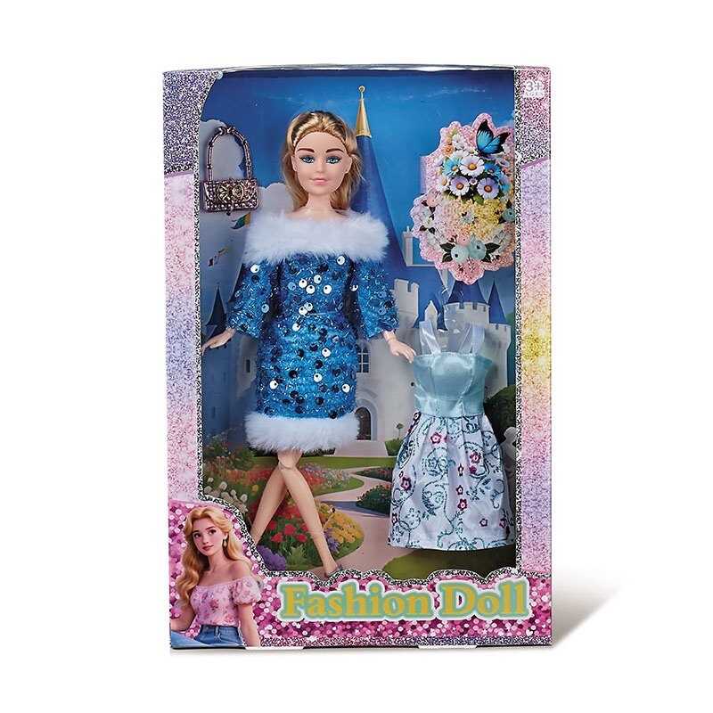 Лялька 8675-6 (48) висота: 30 см, шарнірні з’єднання суглобів, голова та руки - гума, знімний одяг та взуття, змінна сукня, аксесуар, в коробці