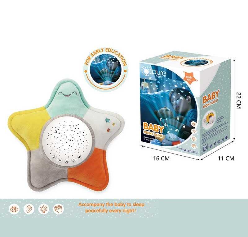 Нічник DF 001 (24/2) підсвічування, мелодії, звуки, проєкція зоряного неба, 2 рема гучності, викрутка, в коробці