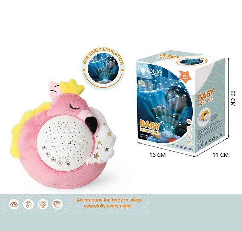 Нічник DF 005 (24/2) підсвічування, мелодії, звуки, проєкція зоряного неба, 2 рема гучності, викрутка, в коробці