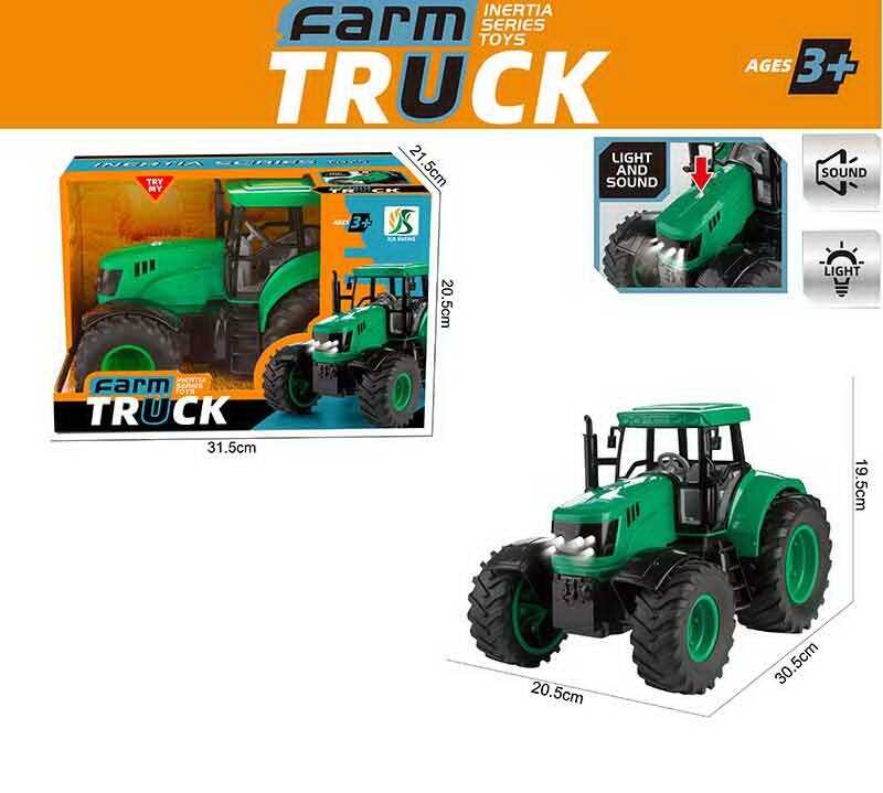 Трактор 0488-1111 /112/113 (24/2) розмір: 30.5х20.5х19.5 см, інерція, звук, підсвічування, гумові колеса, в коробці