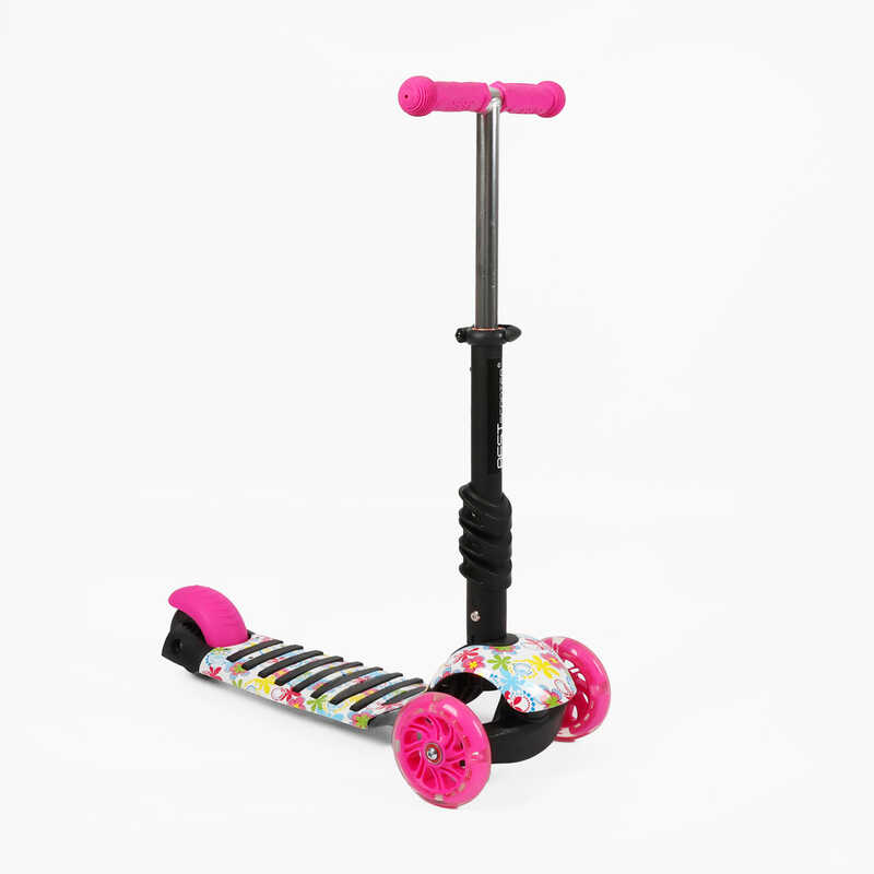 Самокат триколісний 04588-1 , Best Scooter, PU колеса, ПІДСВІЧУВАННЯ, в пакеті