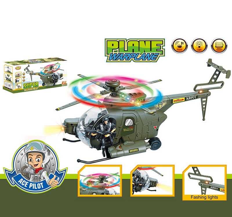 Вертоліт 286-45 (48/2) колесо вільного ходу, на батарейках, підсвічування, звуки, рухомі лопаті, в коробці