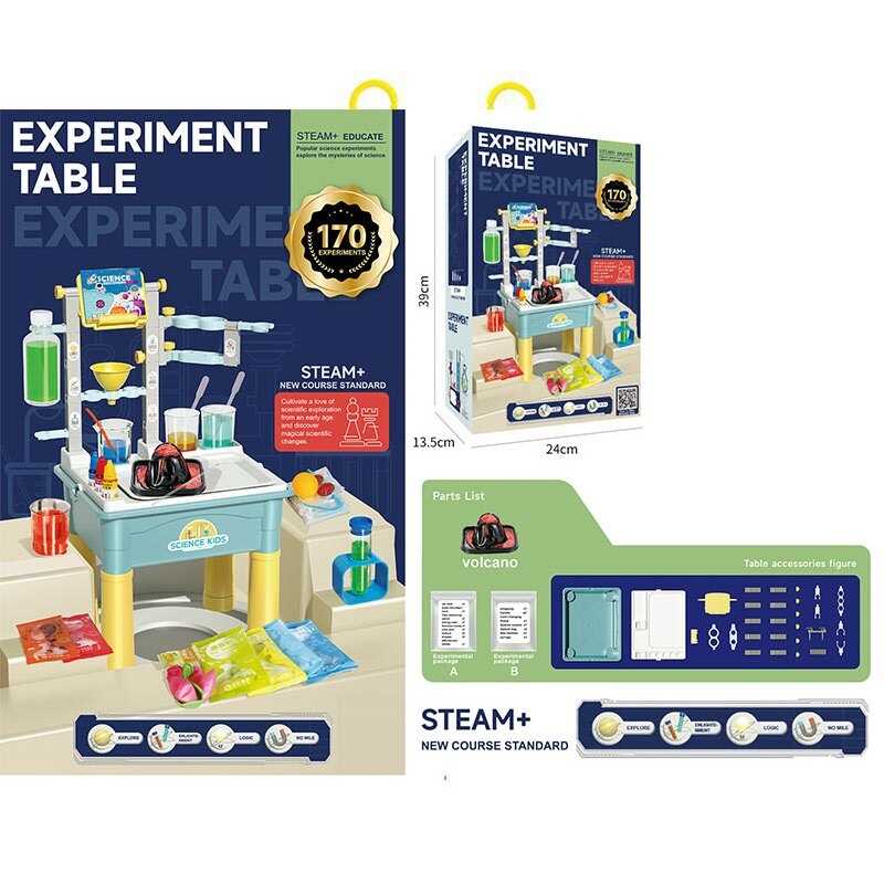 Набір хіміка HX 77-6 Y (12) столик 30 см, реактиви-порошки, м’ячик, шприц без голки, повітряні кульки, окуляри, трубочка, фарби, в коробці