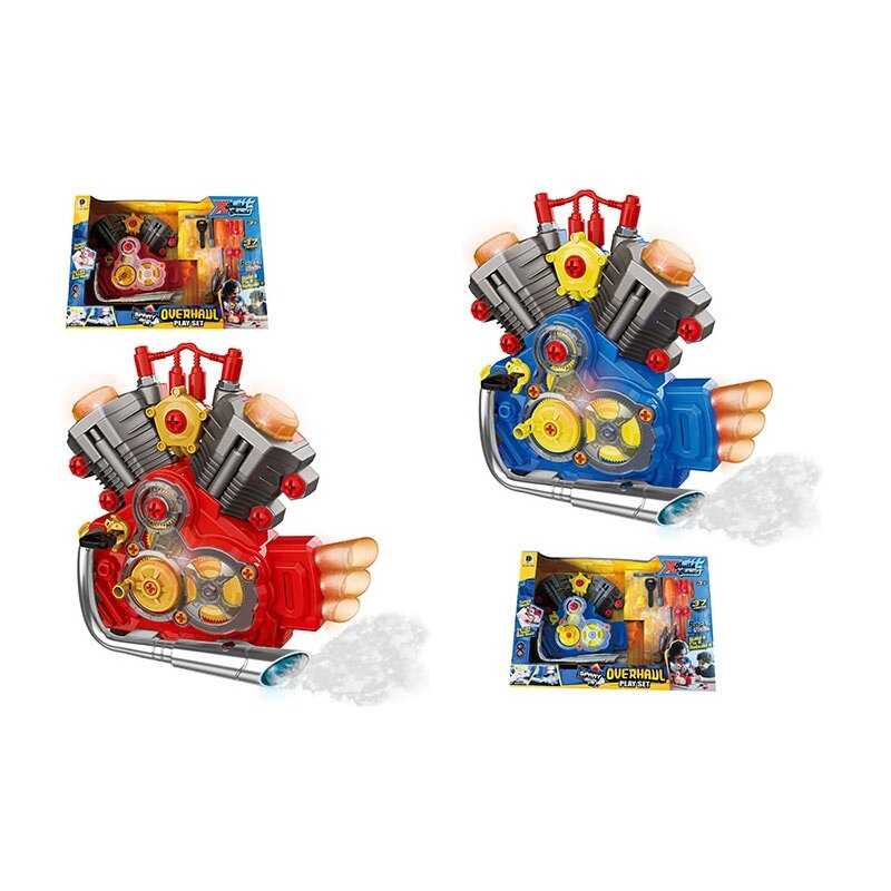 Музичний двигун 661-2003 (16) 2 кольори, конструктор, імітація запалювання двигуна, підсвічування, звуки, рухомі елементи, парогенерація, в коробці