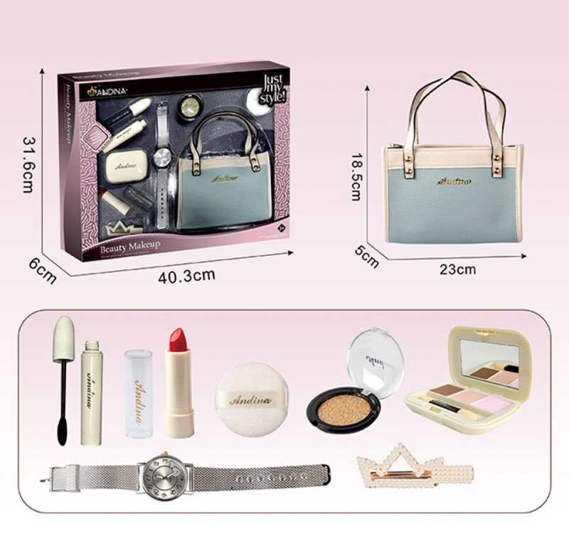 Набір аксесуарів 656-1 (36) сумочка, імітація косметики, функціональний годинник, заколка, в коробці