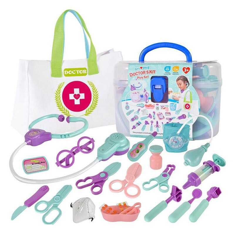 Набір лікаря STYJ 02 (24) текстильна сумка, підсвічування, звуки, пискавка, кулька, що брязкає, ліки, медичні аксесуари, в боксі