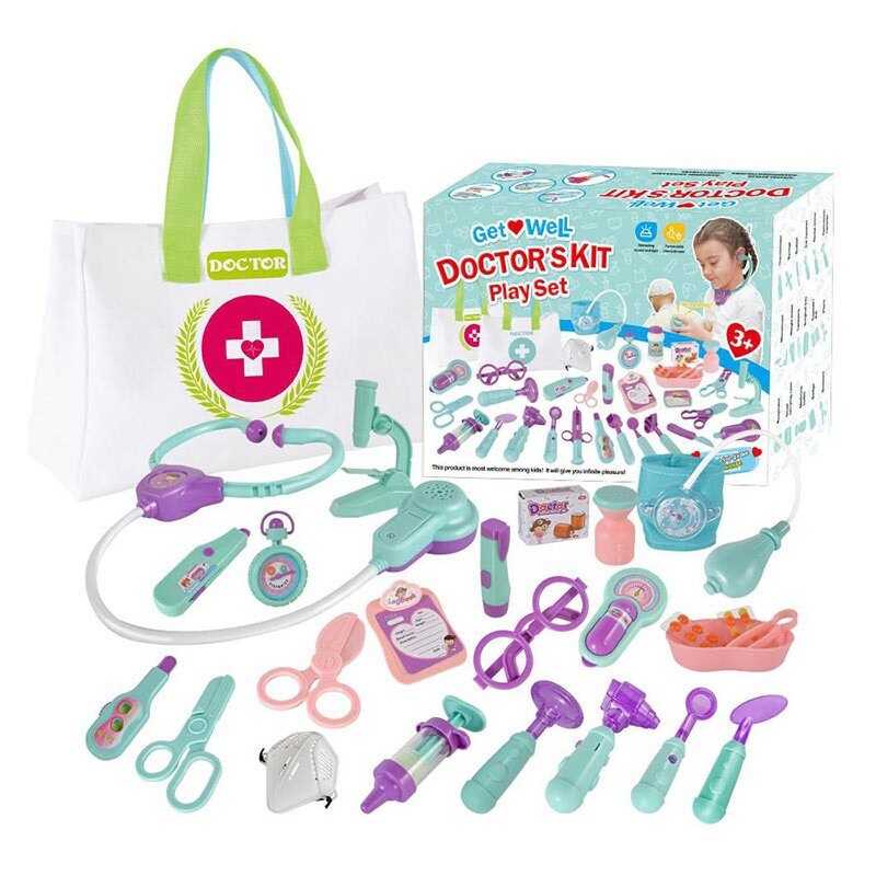 Набір лікаря STYJ 03 (24) текстильна сумка, підсвічування, звуки, пискавка, кулька, що брязкає, ліки, медичні аксесуари, в коробці