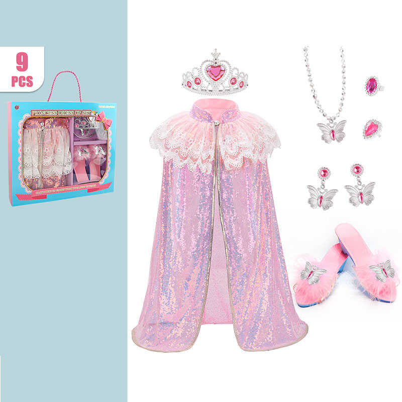 Набір прикрас SP-P 04 D (40/2) туфельки, корона, сережки, намисто, каблучка, накидка, в коробці