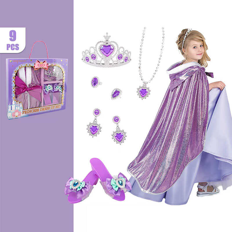 Набір прикрас SP-P 06 A (40/2) туфельки, корона, сережки, намисто, каблучка, накидка, в коробці